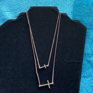 Double cross necklace